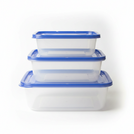 Container Plastic Rectangular 3pcs