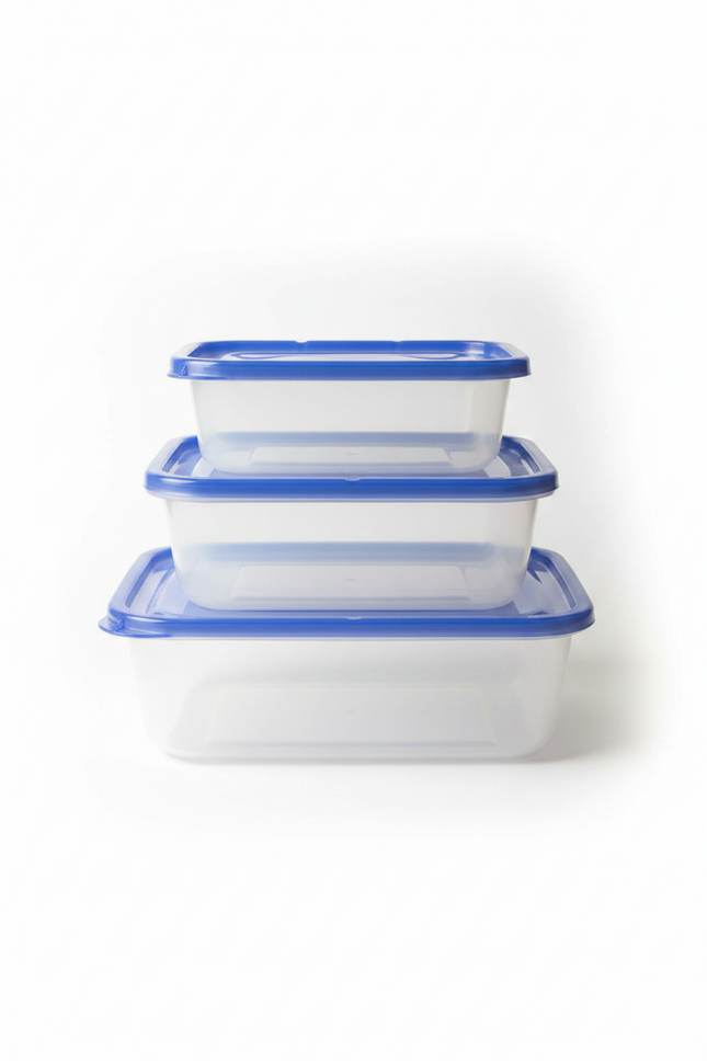 Container Plastic Rectangular 3pcs