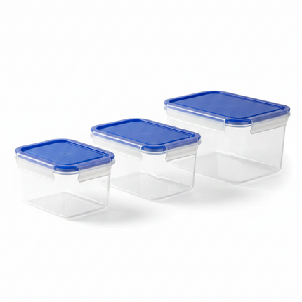 Container Plastic Rectangular 3pcs