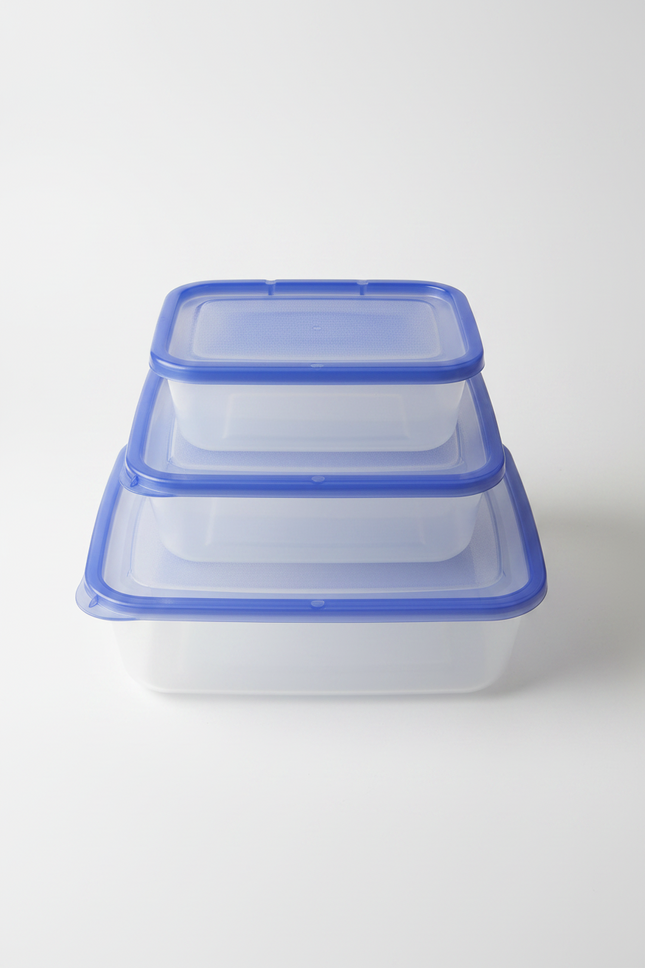 Container Plastic Rectangular 3pcs