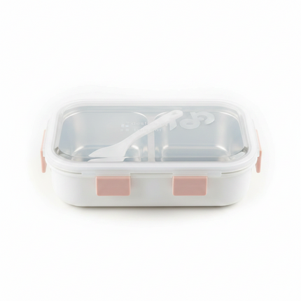 Lunch Box SS 2 Compartment Plastic