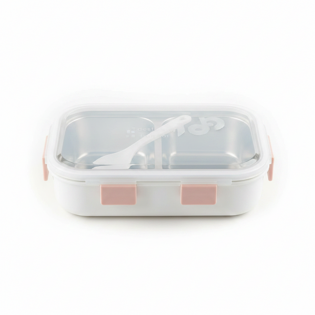 Lunch Box SS 2 Compartment Plastic