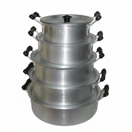 Aluminum Heavy Boiler 16/24cm 5pcs Set Polished with Lid