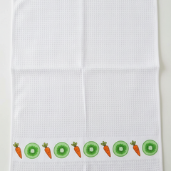 White waffle kitchen towel flat lay