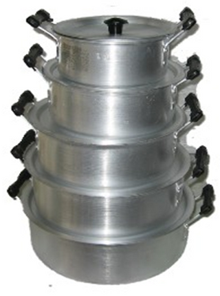 Aluminum Heavy Boiler 16/24cm 5pcs Set Polished with Lid