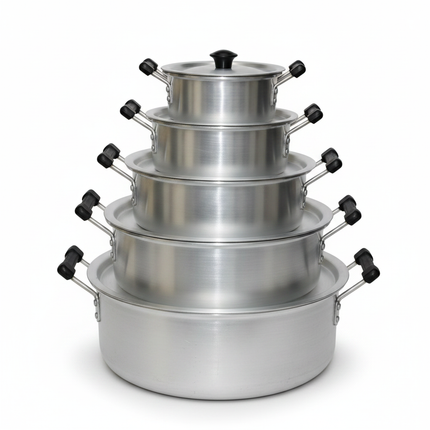 Aluminum Heavy Boiler Set - Side Angle View