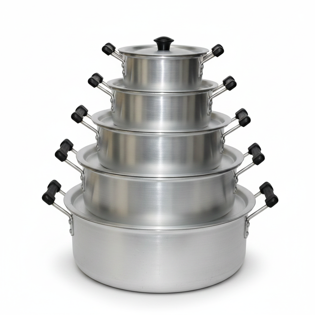 Aluminum Heavy Boiler Set - Side Angle View