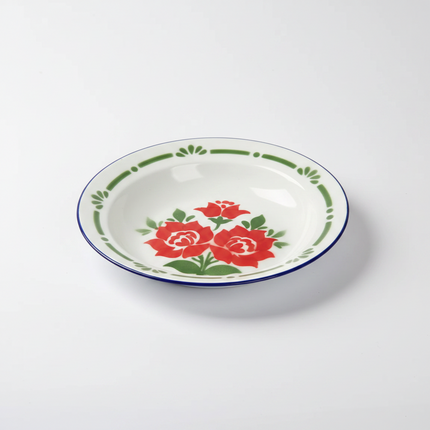 Plate Enamel Flowery 26cm