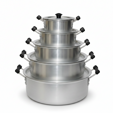 Aluminum Heavy Boiler 16/24cm 5pcs Set Polished with Lid