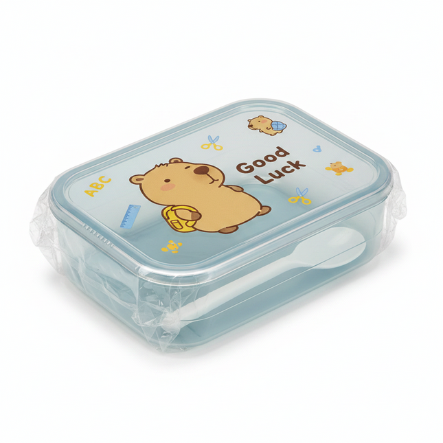 Lunch Box Plastic with Spoon Rectangle