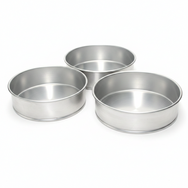 Cake Tin Aluminium Round 8/10" 3pc Set