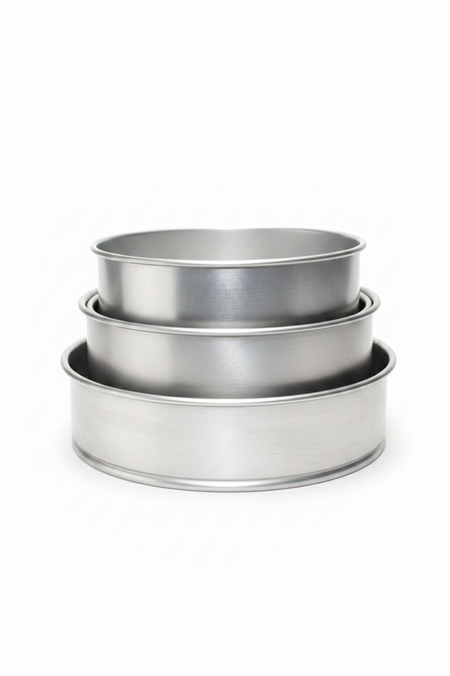 Cake Tin Aluminium Round 8/10" 3pc Set