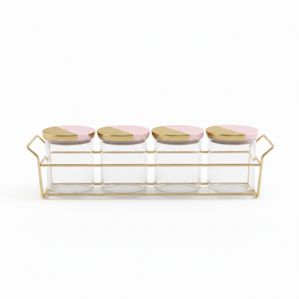Spice Bottle 4pcs Set with Rack