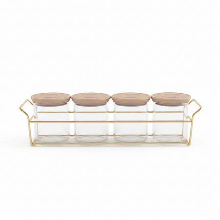 Spice Bottle 4pcs Set with Rack