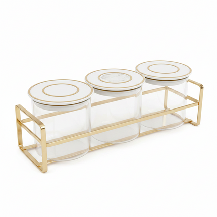 Spice Jar with Rack 3pcs Set