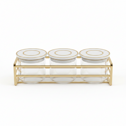 Spice Jar with Rack 3pcs Set