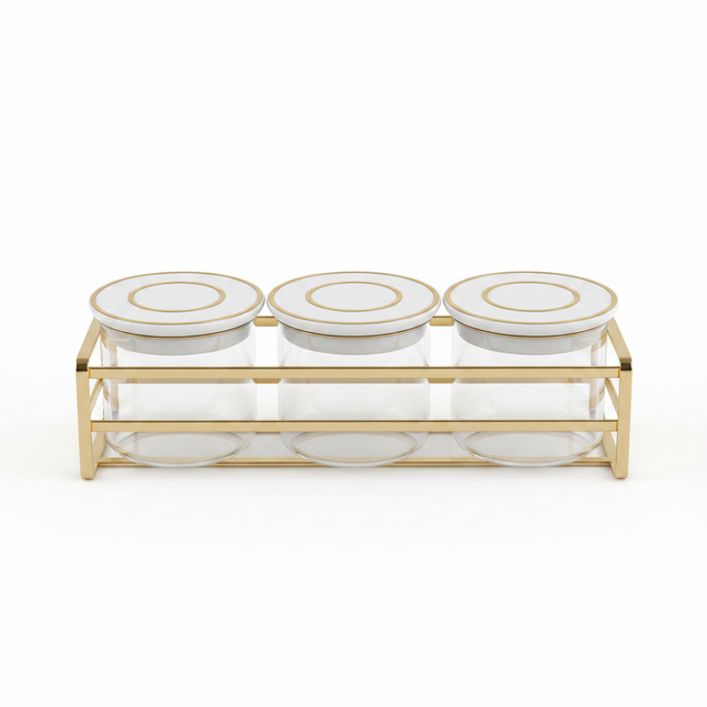 Spice Jar with Rack 3pcs Set