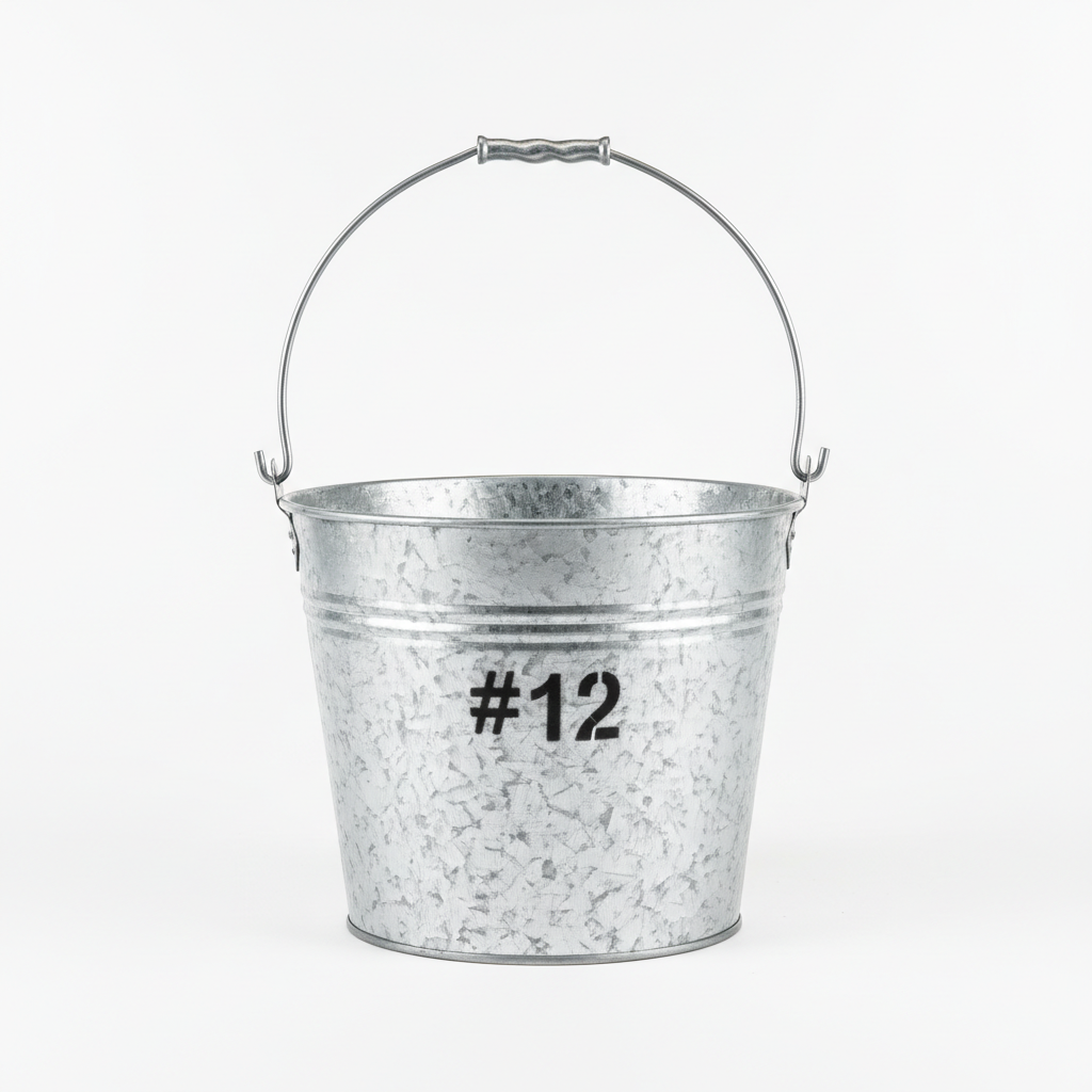 Galvanised Bucket #12 – Heavy-Duty Steel Bucket – Domalco