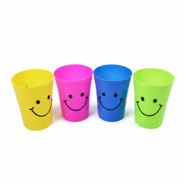 Plastic Smiley Face Tumbler Set of 4